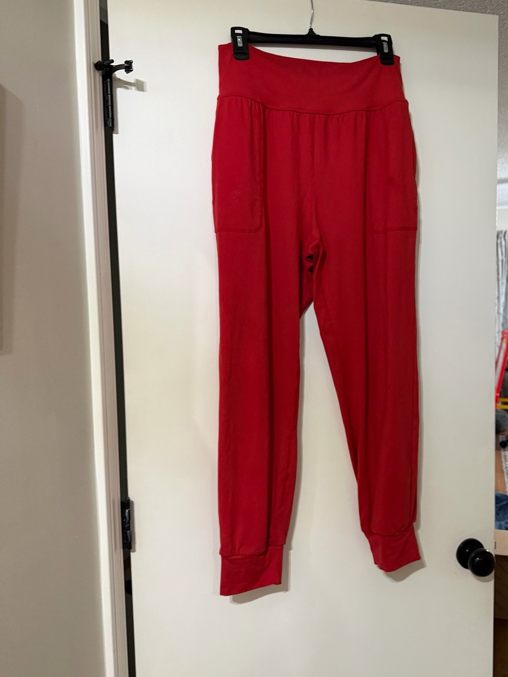 Rae Mode Red High-Waist Jogger Pants for Women